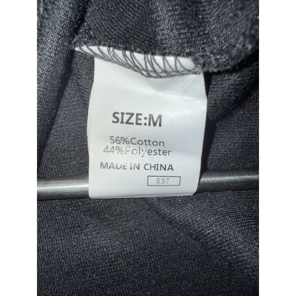 DOKOTOO Black Sweat Top Blouse MEDIUM Cuff Long Sleeve Round Neck Corded Solid - Picture 4 of 12